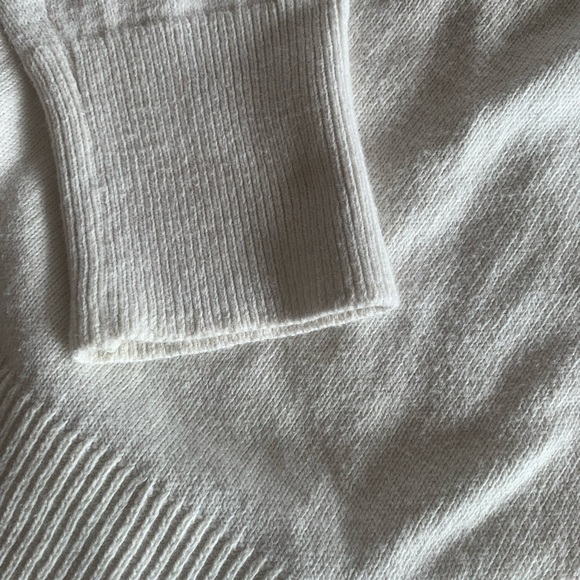 Banana Republic Cotton Cream Crew Neck Raglan Long Sleeve Sweater L Preloved - Picture 4 of 10